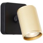 Brilliant Marty Wandleuchte Aluminium Sandig Schwarz Gold 5W 350lm - 830 Warmweiß | Inkl. 1x GU10