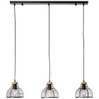 Brilliant Avia Pendelleuchte Metall Holz Schwarz Holz | Geeignet für 3x E27