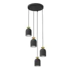 Emibig Pendelleuchte Target Stahl Schwarz | Geeignet für 4x E27 - Max 15W