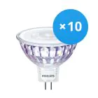 Mehrfachpackung 10x Philips CorePro LEDspot LV GU5.3 MR16 7W 840 36D | Kaltweiß - Ersatz für 50W
